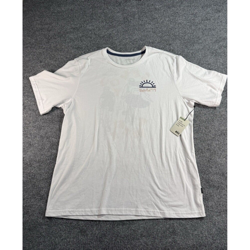 REI Co‑op Unisex T‑Shirt – Size L – White – Outdoor / Biking – NWT
